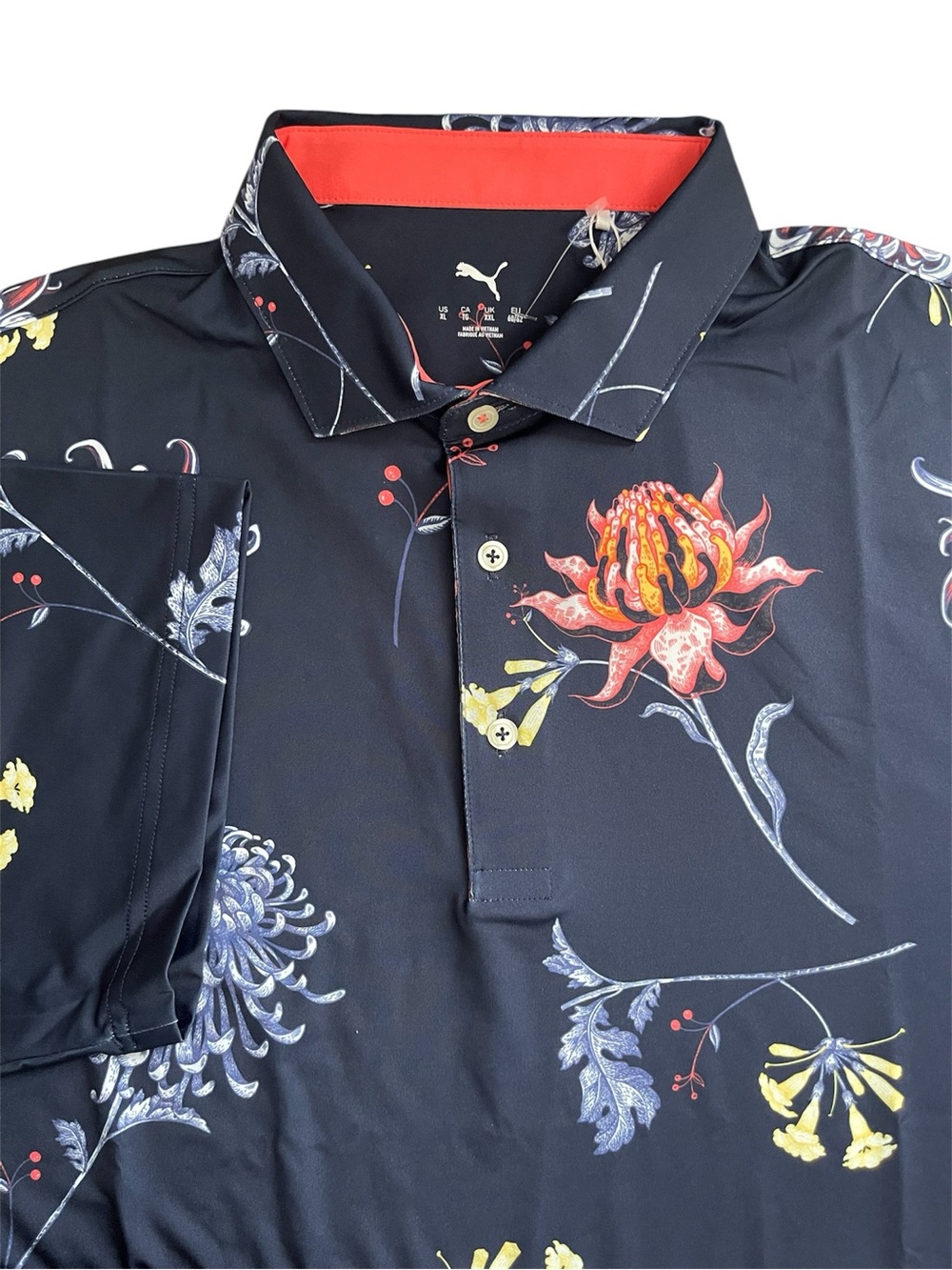 NWT Puma Mattr Men Dahlia Golf Polo 628827 01 Deep Navy Blue Horizon 40-UV XL